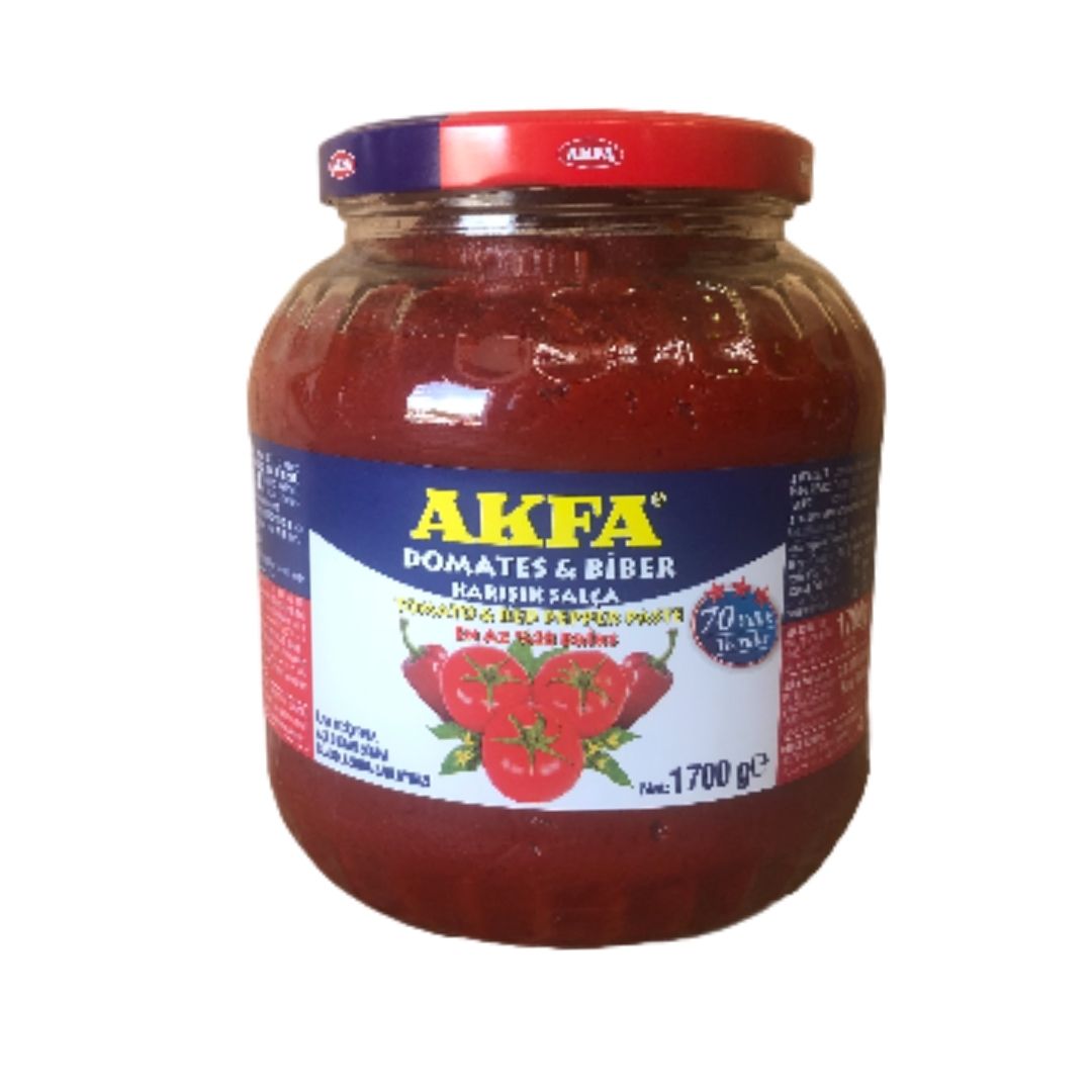 Akfa Domates & Biber Salçası Cam 1700 gr 28-30 Bx (1 ADET)