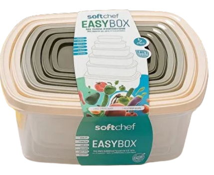 SOFT CHEF DİKDÖRTGEN SAKLAMA KABI 6 LI AYS00661
