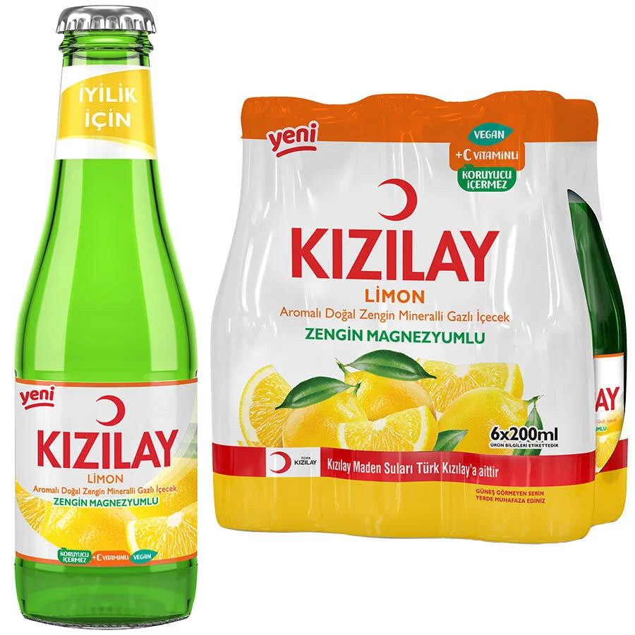 KIZILAY LİMONLU  C VİTAMİNLİ SODA 200 CC (6 ADET)