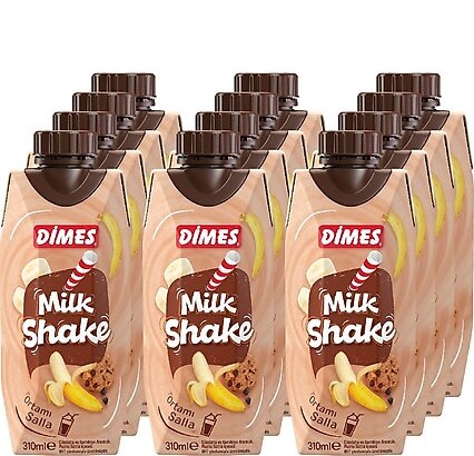 DİMES MİLKSHAKE MUZ-KURABİYE 310 ML 12 ADET