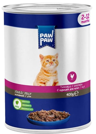 PAWPAW TAVUKLU KONSERVE YAVRU KEDİ MAMASI 400 GR 