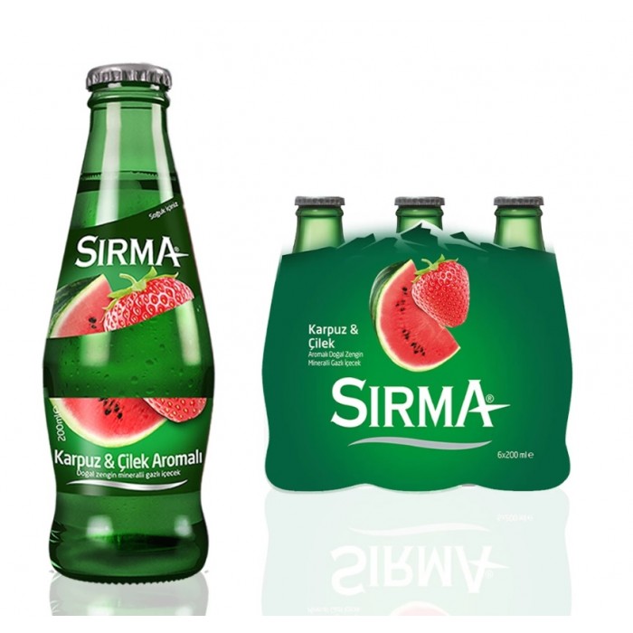 SIRMA KARPUZ&ÇİLEK MEYVELİ CAM 200 ML 6 ADET