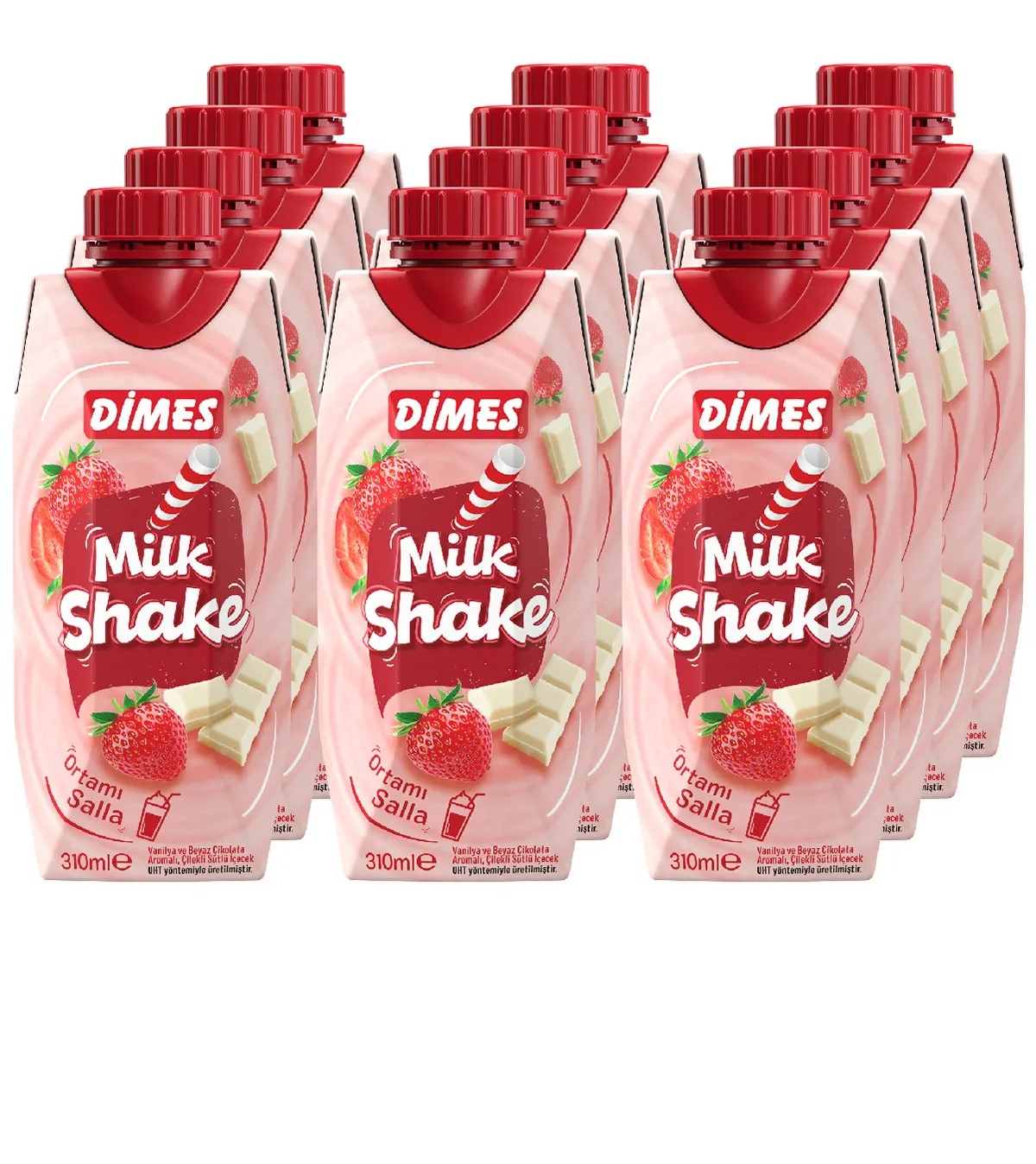 DİMES MİLKSAKE ÇİLEK-VANİLYA 310 ML 12 ADET
