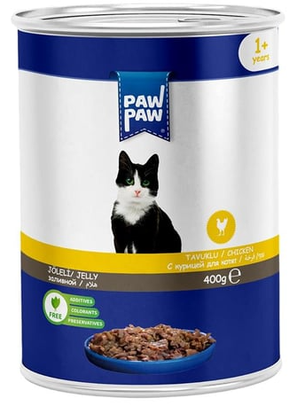 PAWPAW TAVUKLU KONSERVE KEDİ MAMASI 400 GR 
