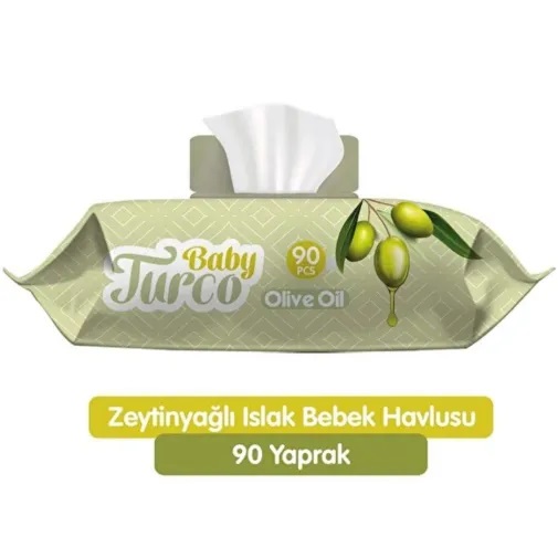 BABY TURCO ZEYTİNYAĞLI ISLAK HAVLU 90'LI